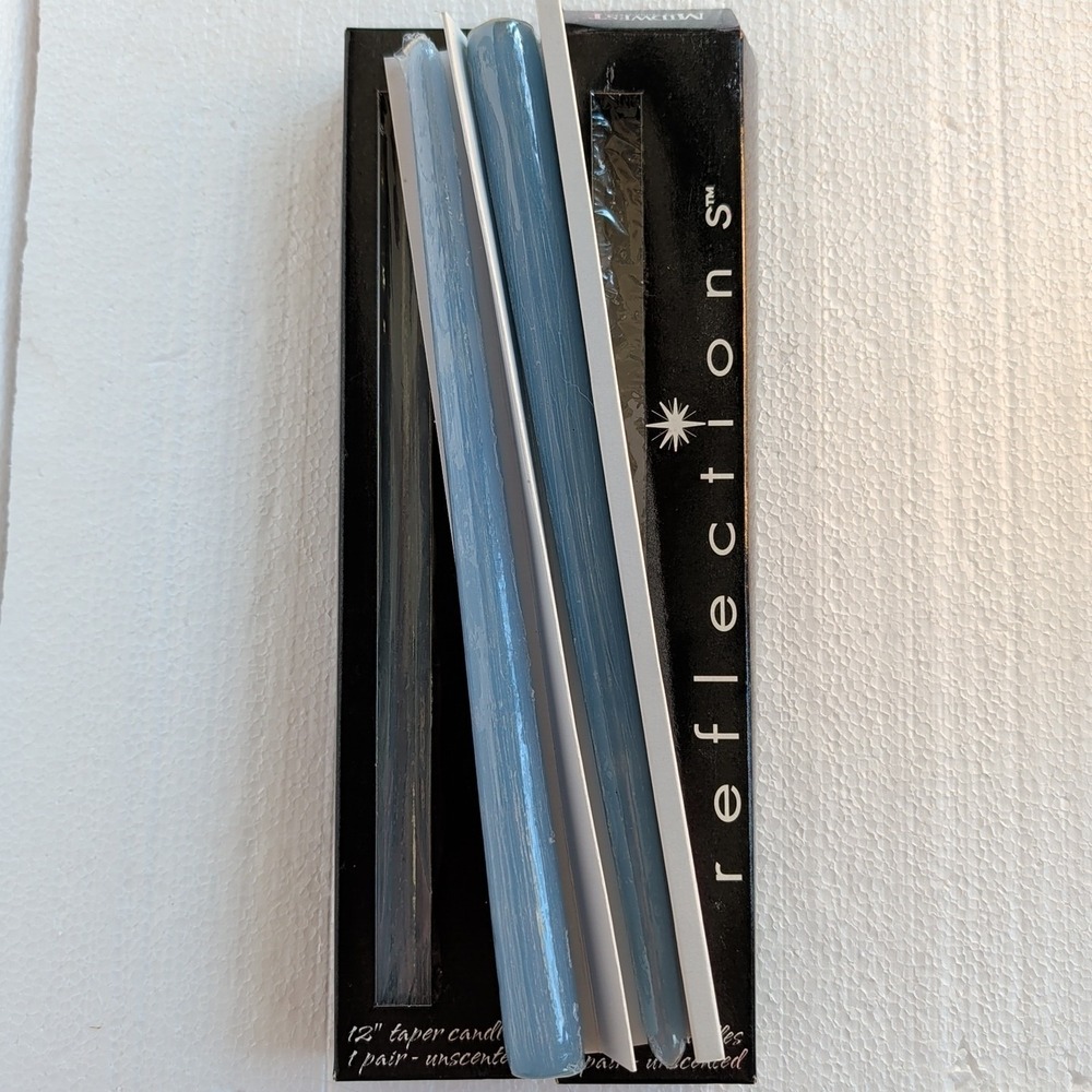 12" Unscented‎ Blue Taper Candles Midwest Cannon Falls Open Box, Still Wrapped